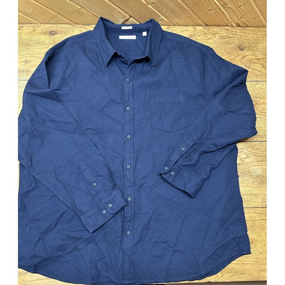 Hawker Rye Slim Fit Long Sleeve Shirt Men's Size 3XL‎ Navy Button Up 100% Cotton